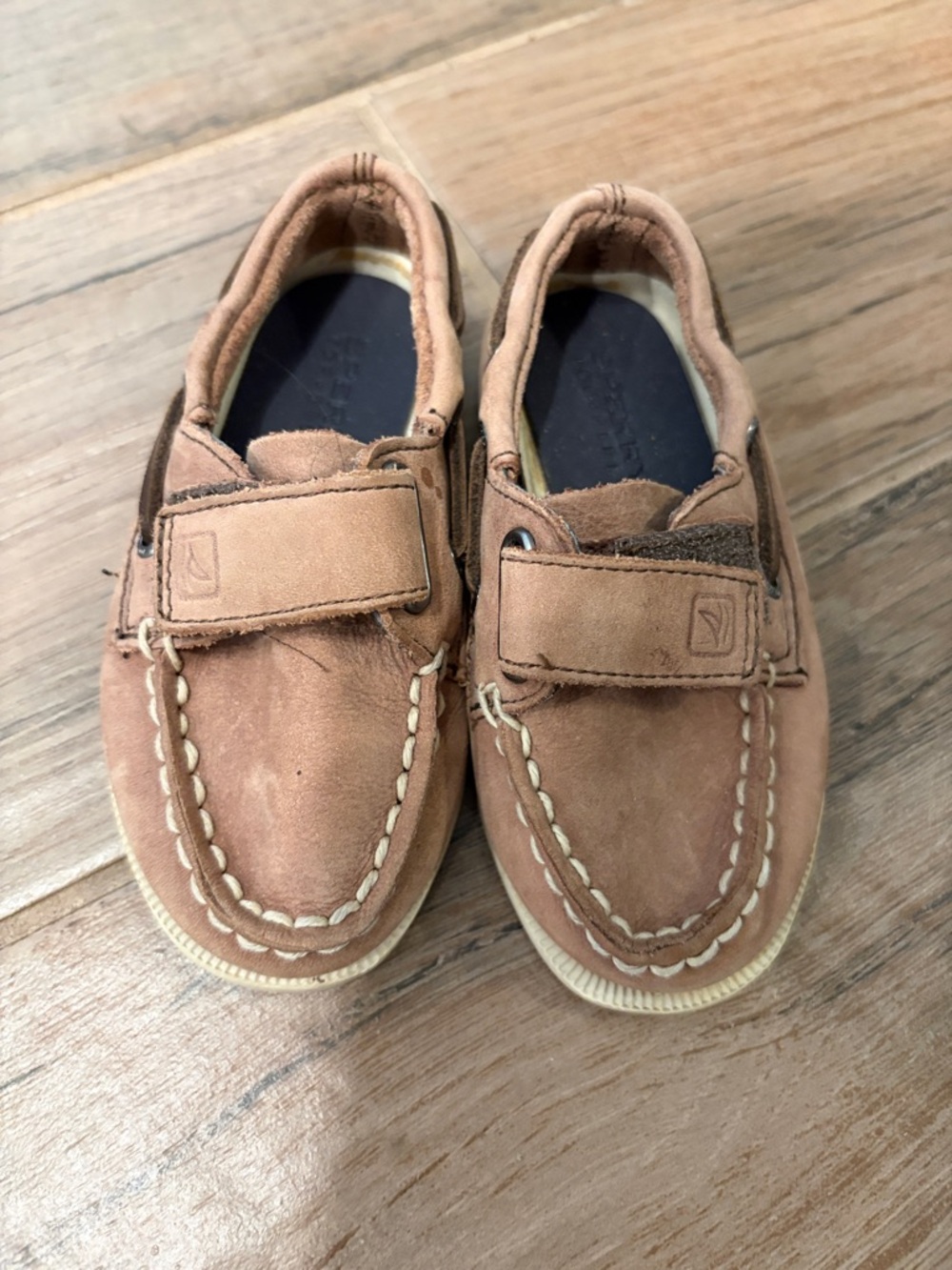 Sperry Kids Brown Suede Velcro boat shoes, toddler size 6